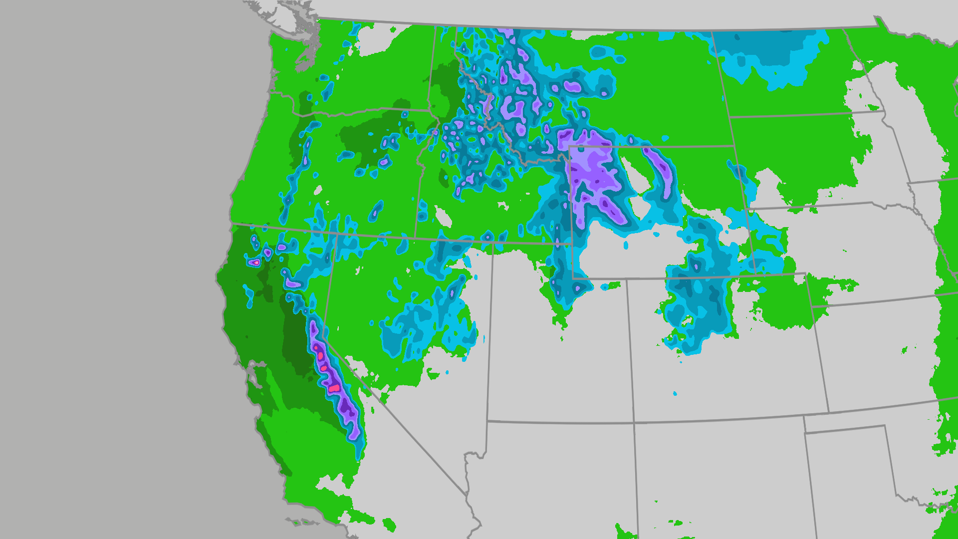 Rain and much-needed mountain snow for the West