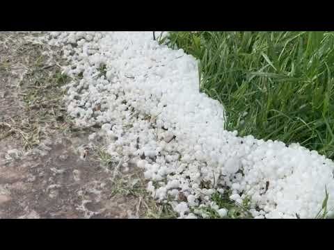 Hail piles up in central Texas amid severe weather