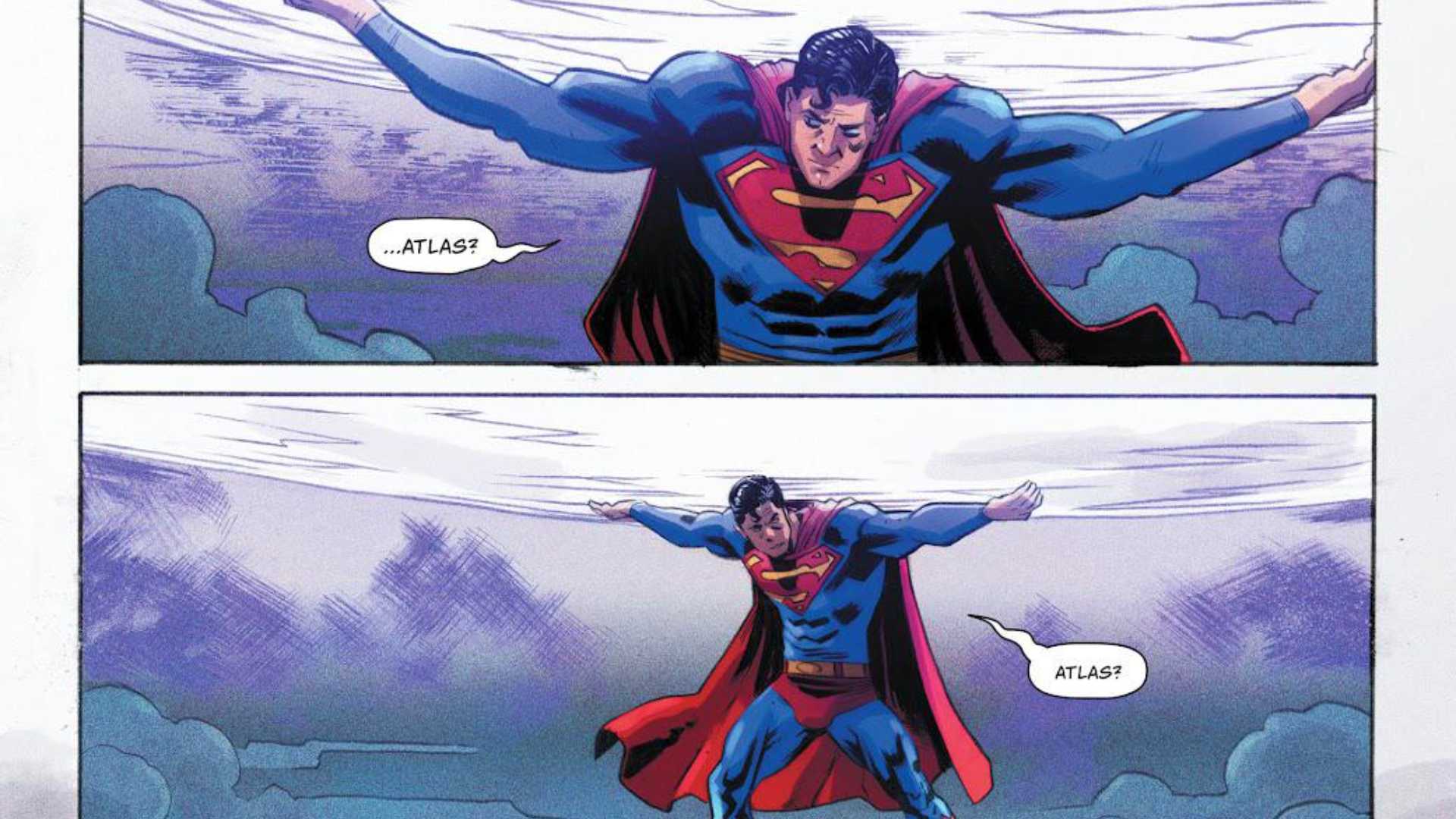 Superman takes Atlas' place holding he heavens in DC Comics