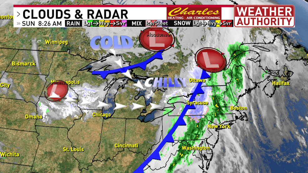Winter chill and accumulating snowfall Sunday and Monday in CNY