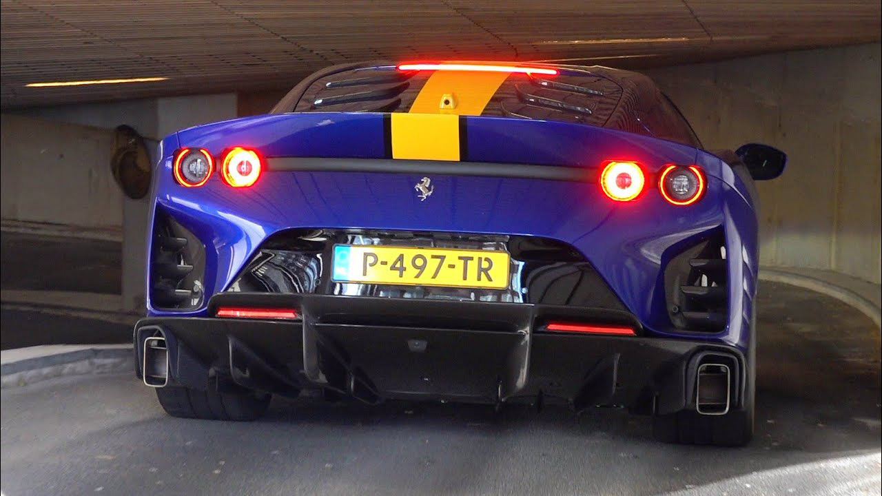 Ferrari SF90 Stradale rear view hybrid supercar design