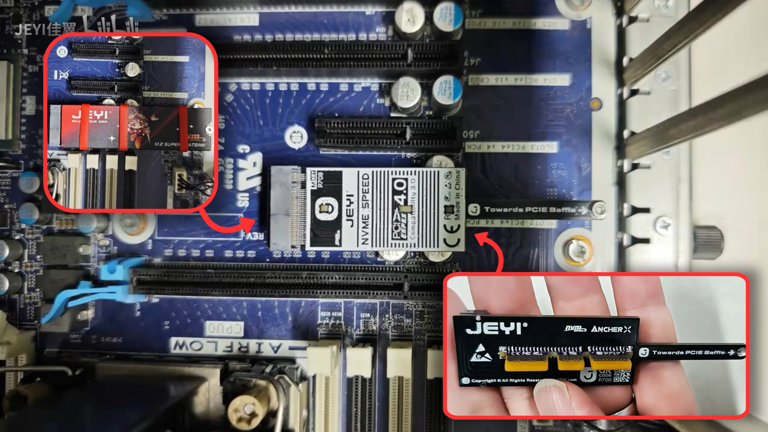 New flat M.2 SSD adapter doesn't stick out from the motherboard ...