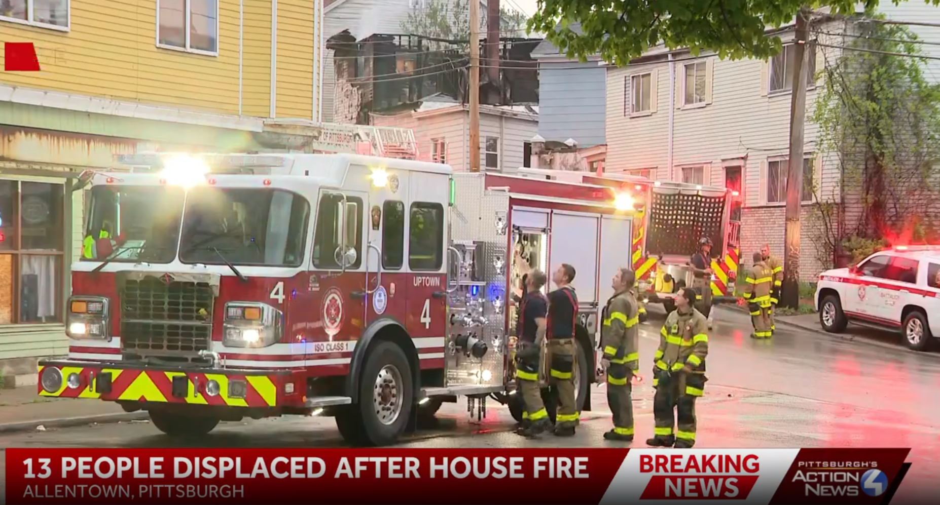Thirteen people displaced after 3-alarm fire erupts, spreads in Pittsburgh