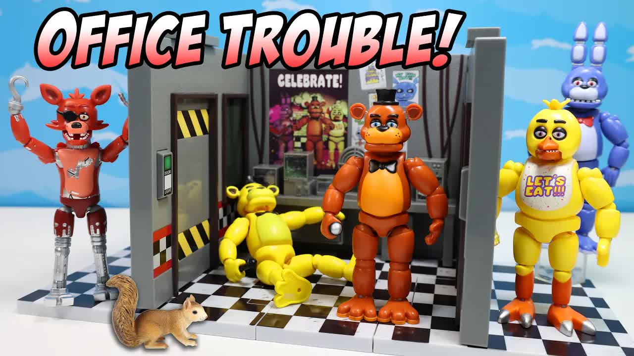 Five Nights at Freddy's build an office jump scare action figures ...