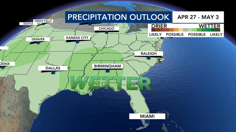 Cool, dry start to the week; rain possible the following weekend