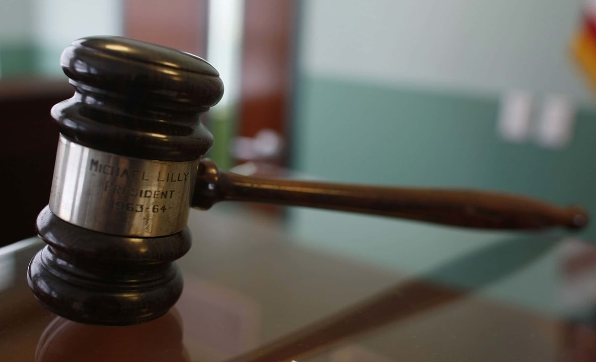 MIAMI - FEBRUARY 02: A judges gavel rests on top of a desk in the courtroom of the newly opened Blac
