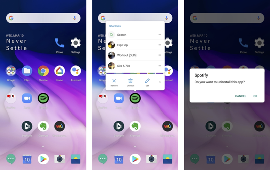 Deleting an app from an Android phone