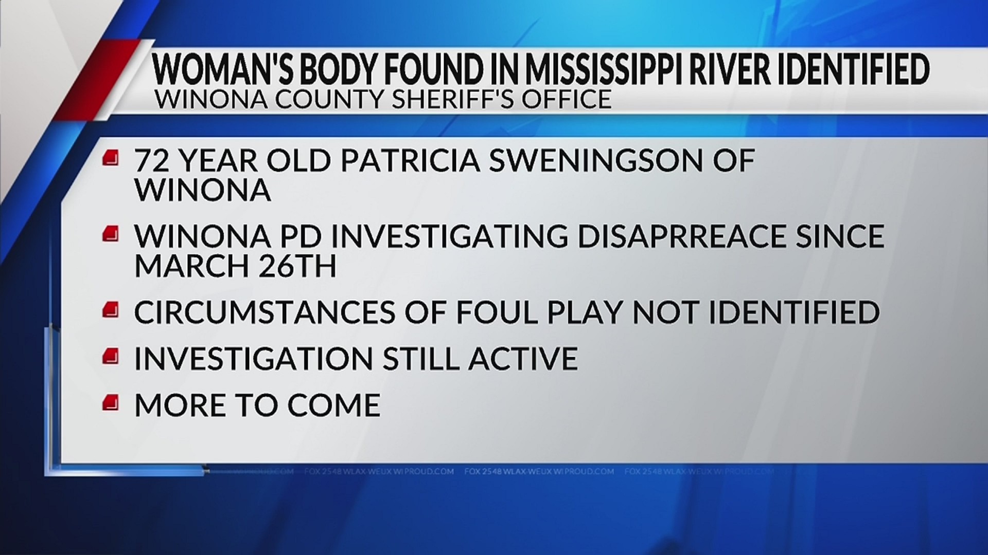 Body found in Mississippi River identified as missing Winona woman