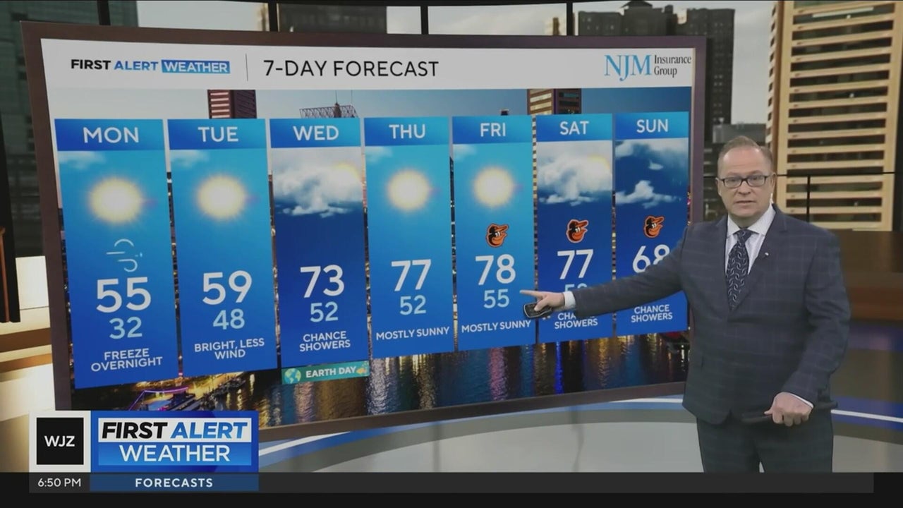 Cooler temperatures to start the workweek in Maryland