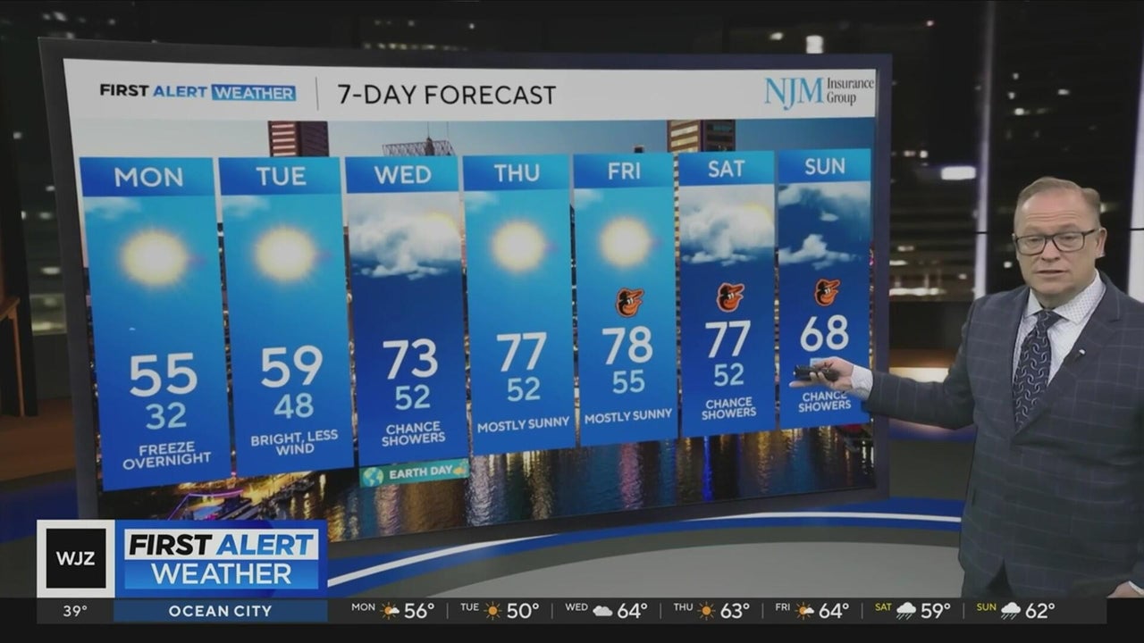 Cooler temperatures move through Maryland to start the week