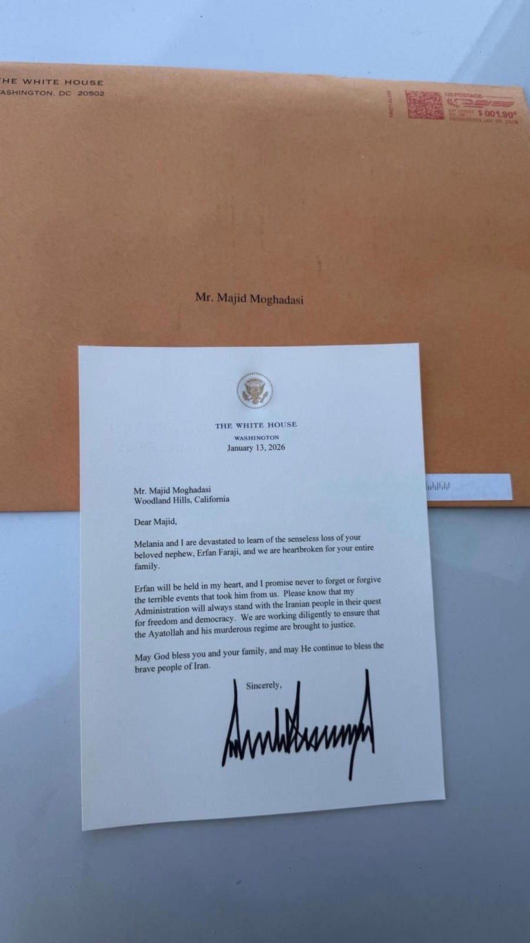 Donald Trump’s heartfelt letter to family of teen gunned down in Iran