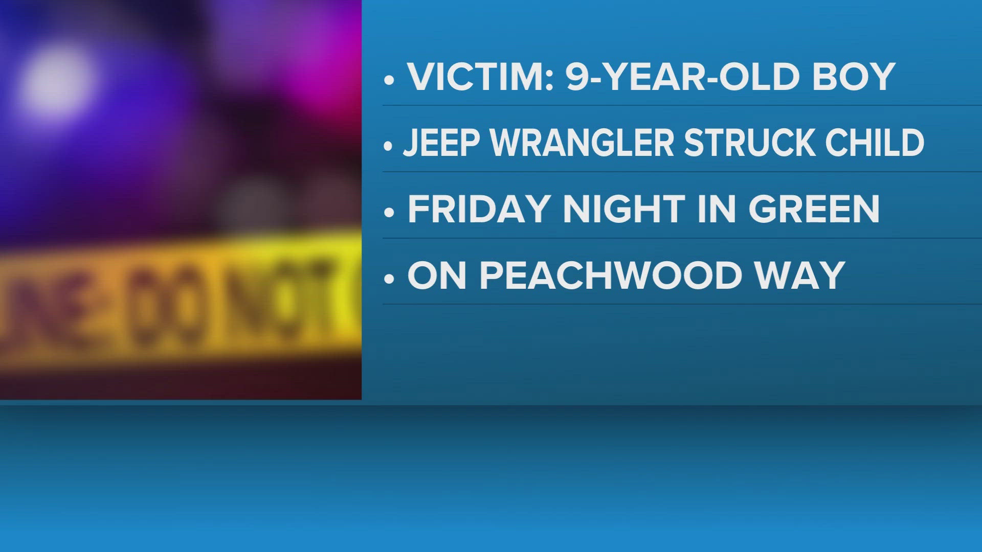 9-year-old child killed after being struck by SUV in Green, officials say