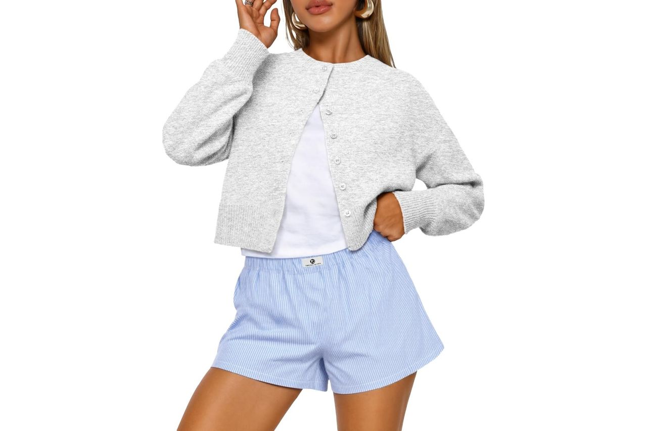 Trendy Queen Cropped Cardigan Sweaters for Women Lightweight Y2k