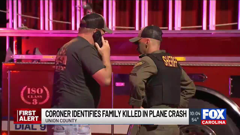 Coroner identifies 4 people killed in plane crash near Union County airport
