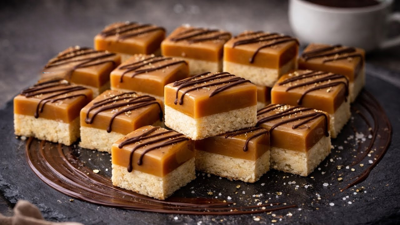 Easy soft shortcake with smooth caramel filling recipe