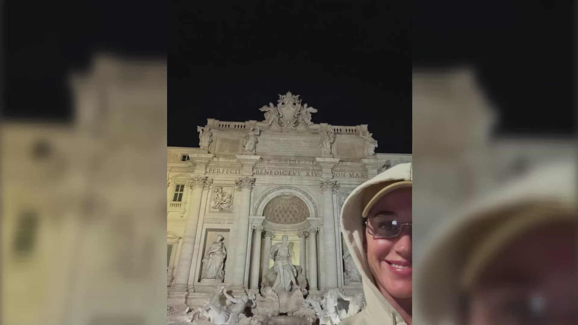 Katy Perry ditches coins for credit card 'good luck' in Rome's Trevi ...