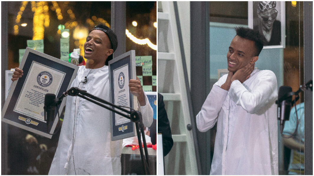 Hassan Suleiman Ahmed lập hai kỷ lục Guinness nhờ chiến dịch gây quỹ năm 2022. Ảnh: National