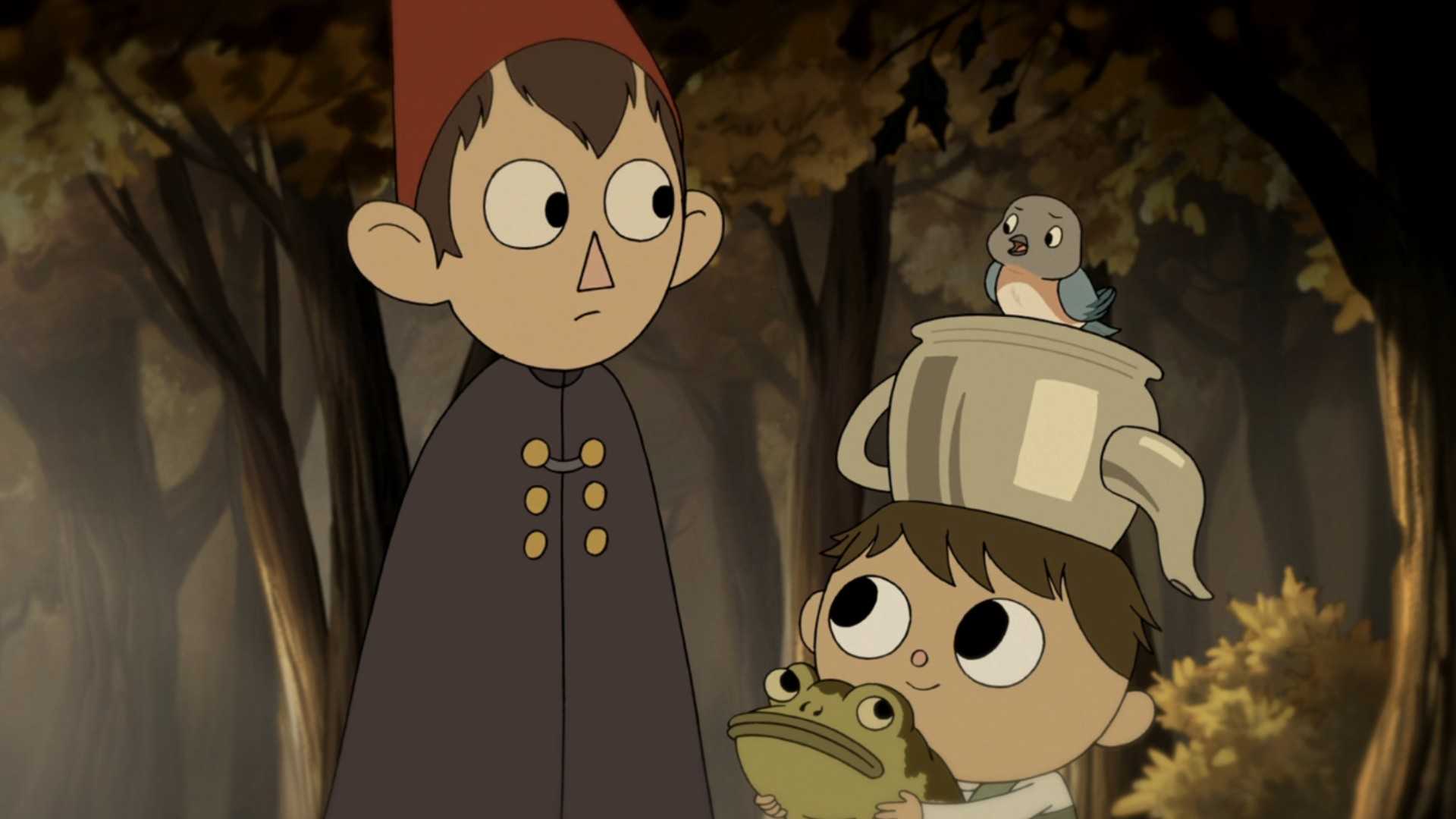 Wirt, Greg, and Beatrice stop to talk in The Unknown.
