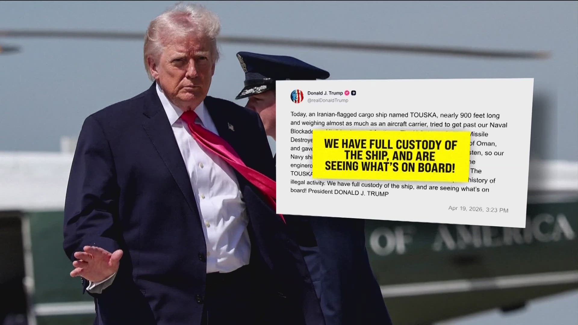 Trump: US forcibly seized Iran-flagged ship near Strait of Hormuz that ...