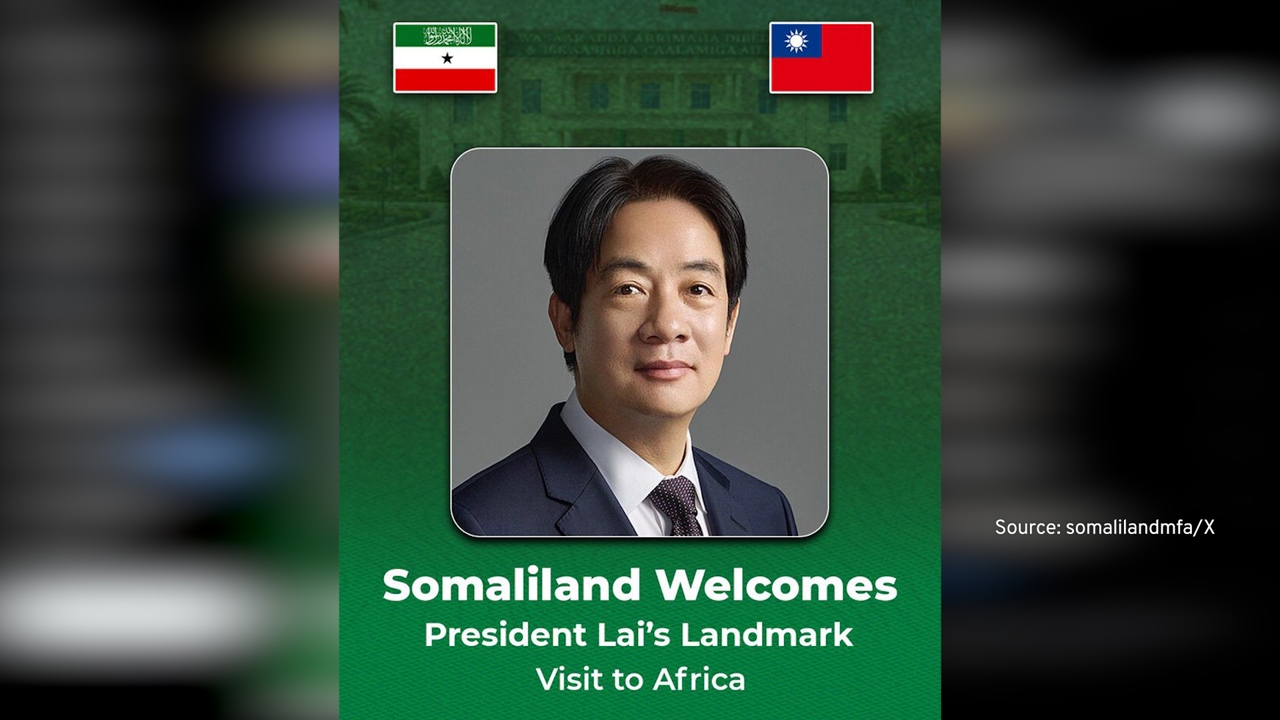 Somaliland welcomes President Lai's upcoming trip to Africa