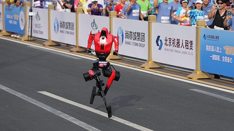 Humanoid robot smashes human half-marathon world record in Beijing race