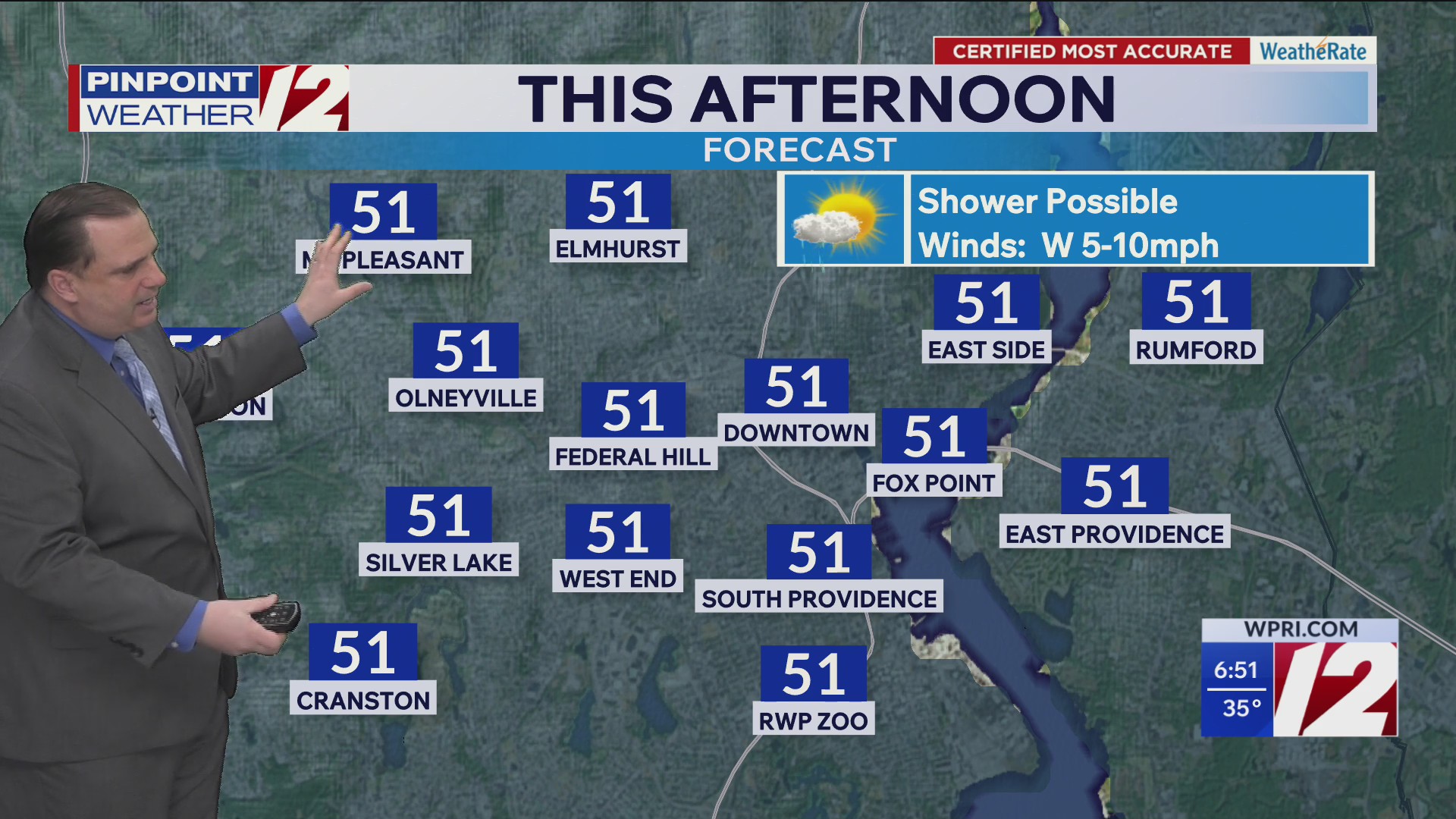 WPRI 12 Weather Forecast for 4/20/26: Shower possible today