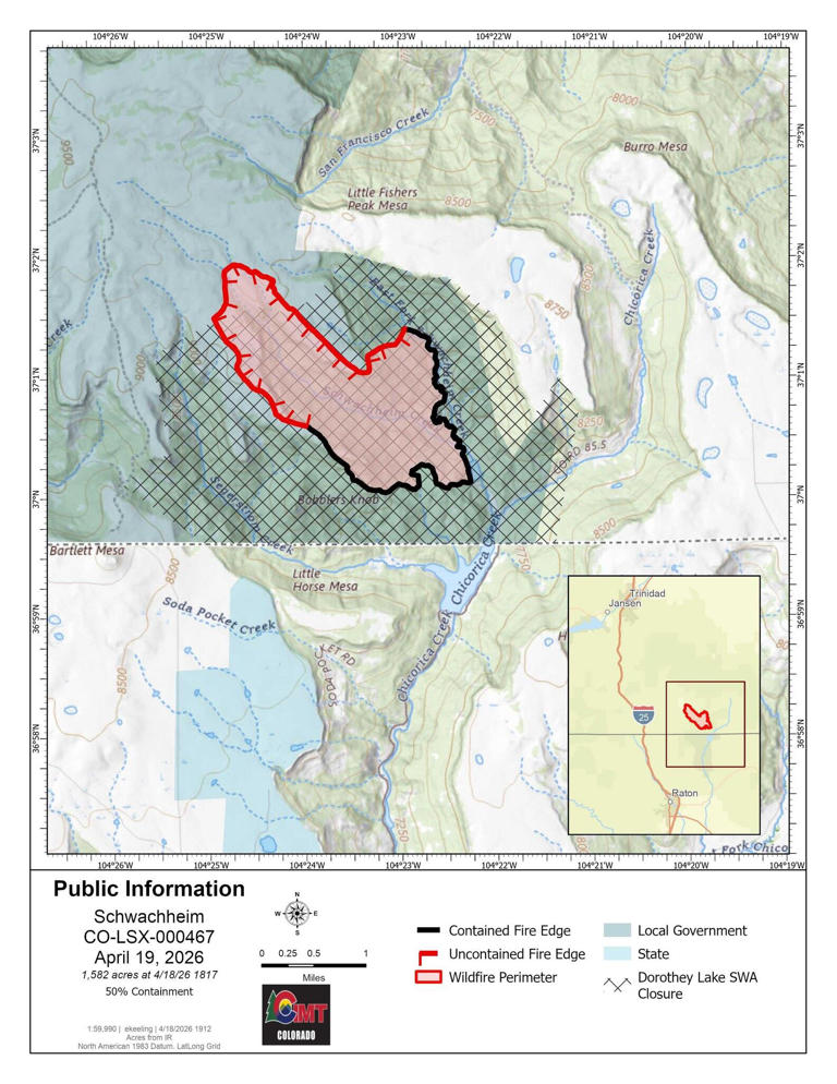 Wildfire burning near Trinidad now 90% contained