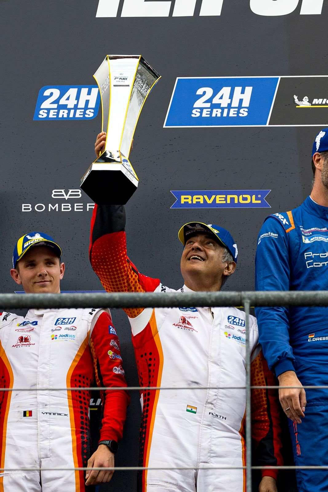 Pics: Superstar Ajith Kumar waves Indian flag after podium finish at ...