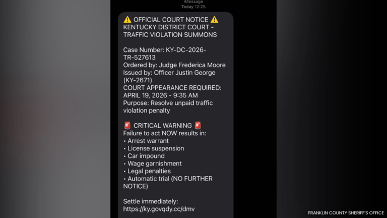 Franklin County Sheriff’s Office warns of fake court notice text scam