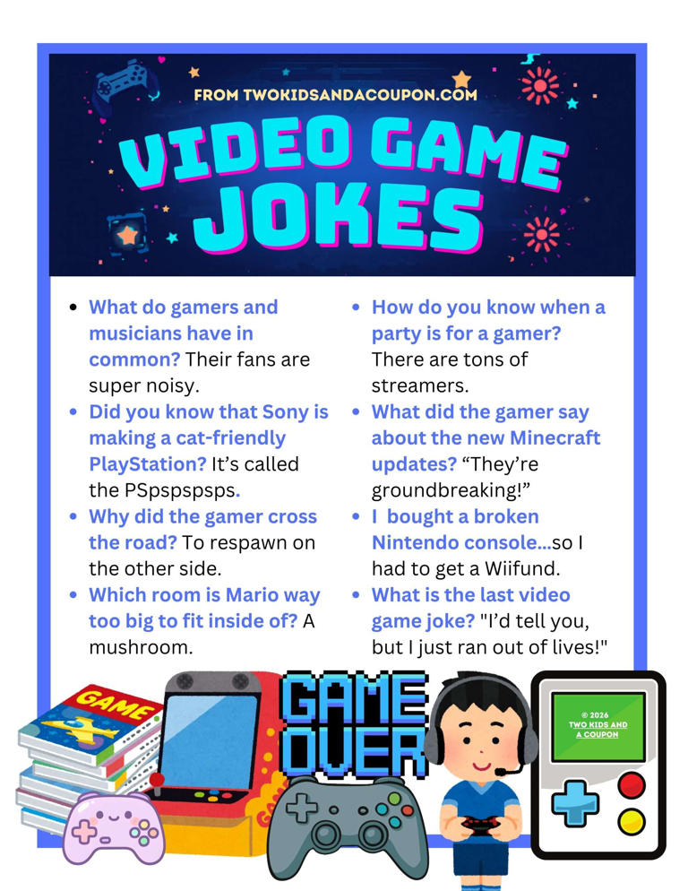 Level up with these punny and funny video game jokes