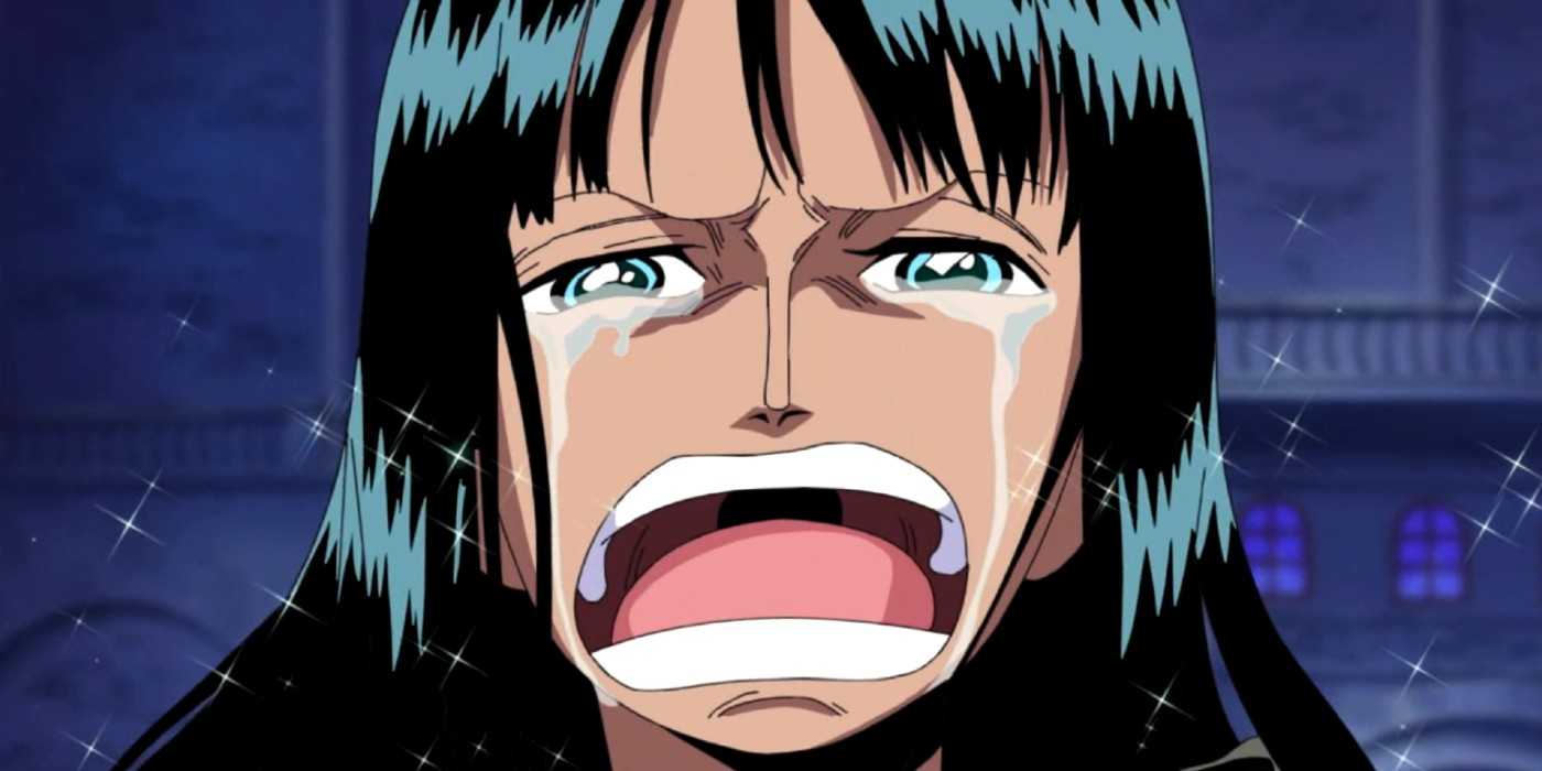 Robin crying in One Piece