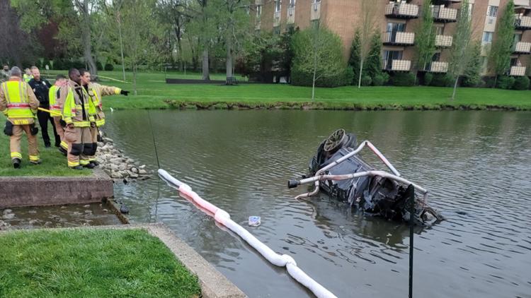 3 injured as car flips into Canton pond after multi-vehicle crash ...