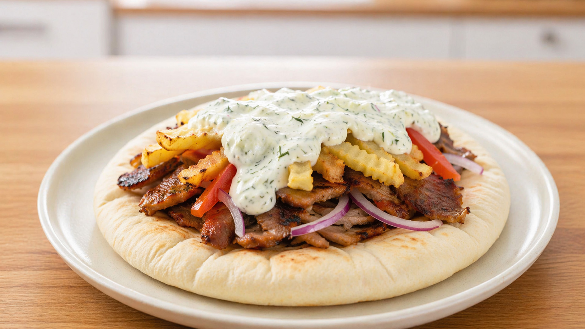 How to make loaded gyro flatbread plate