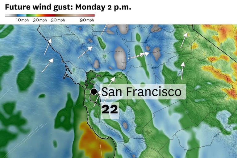 Bay Area rain Monday: Timing, totals and wind gust forecast