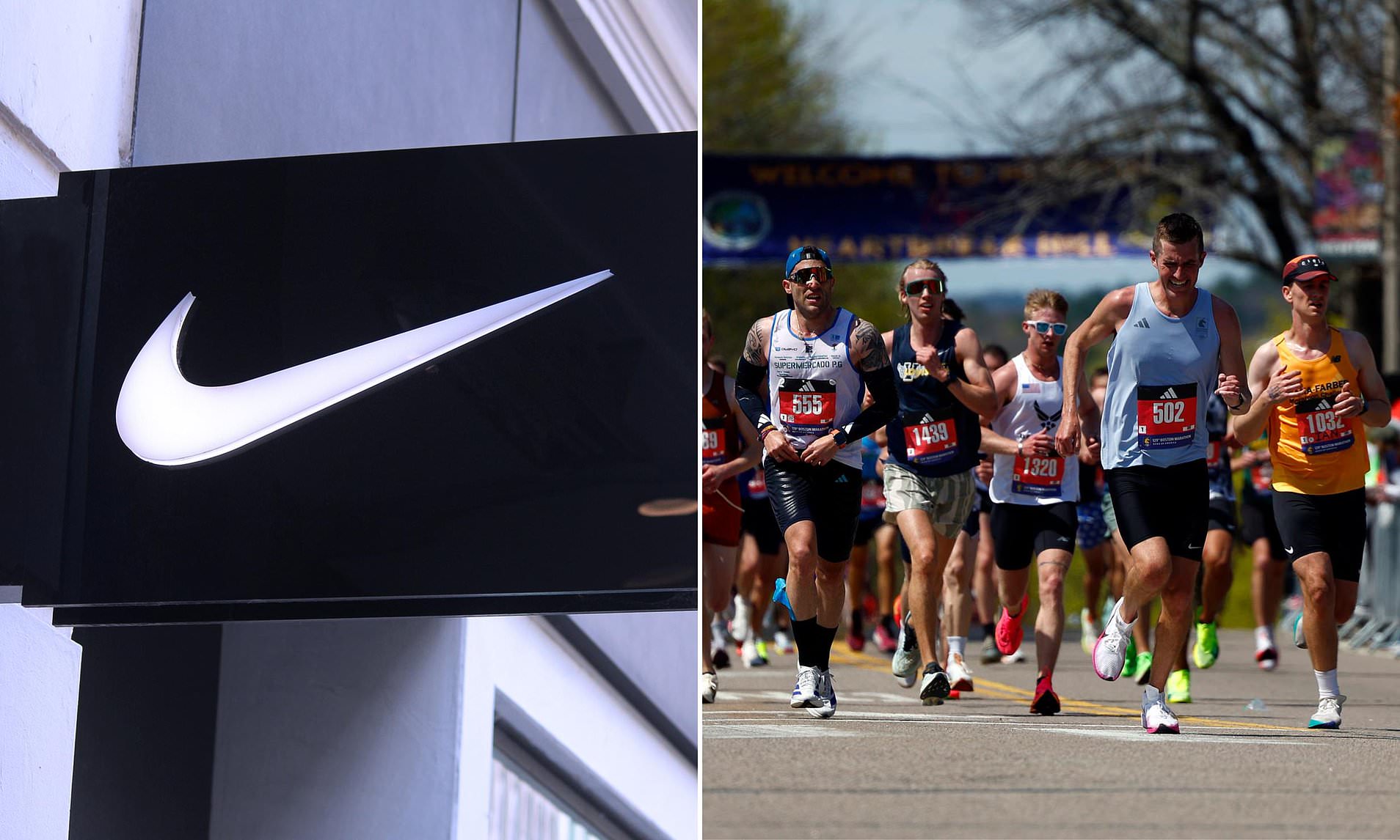 Humiliation for Nike as it's forced to take down Boston Marathon sign ...