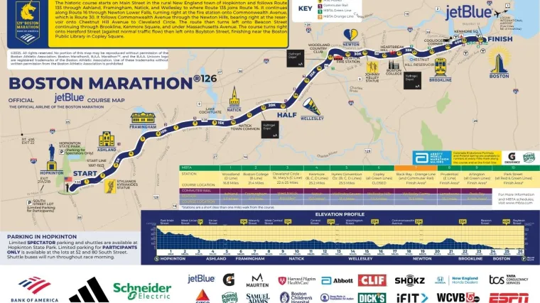 Boston Marathon Route Map Full Course Details Distance And Road