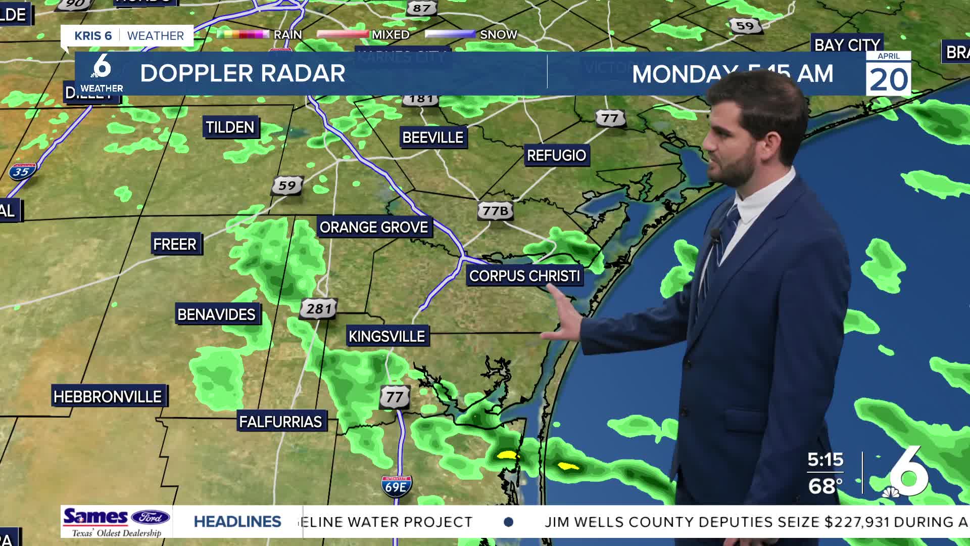 A soggy start to Monday morning, with the chance for a few rumbles of ...
