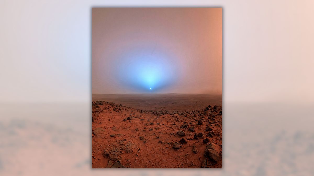 Is this a real photo of blue sunset on Mars?