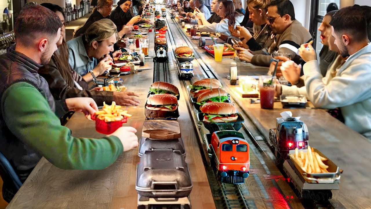 How this strange restaurant employs tiny trains to deliver foods