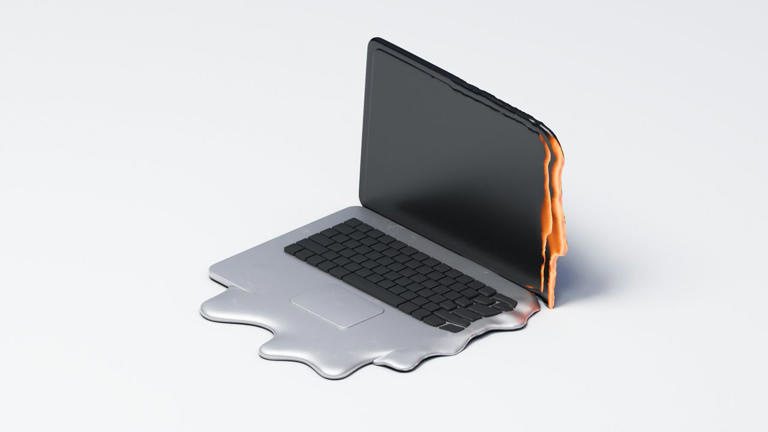 Gaming laptop brought to repair shop for overheating problem, stickers ...