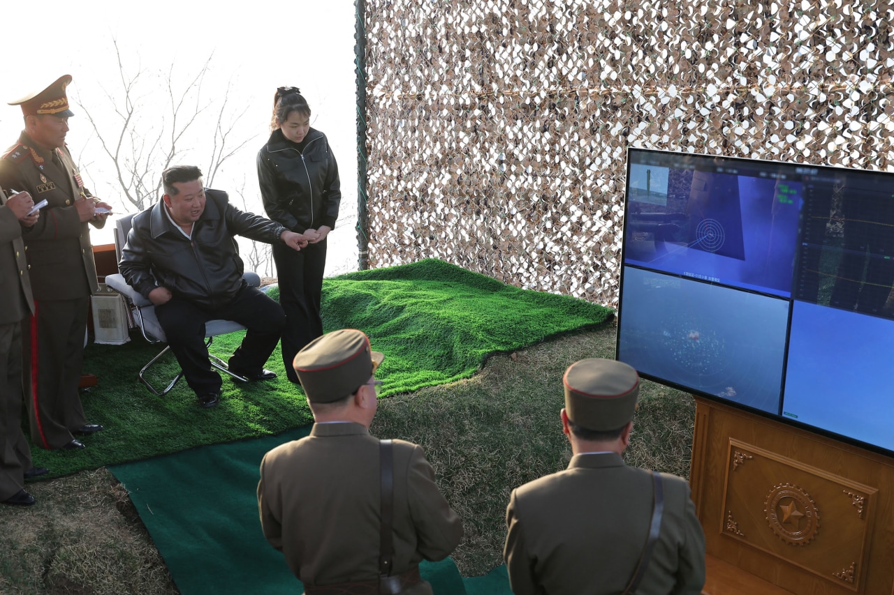 Kim Jong Un, with daughter by his side, oversees test of cluster bombs