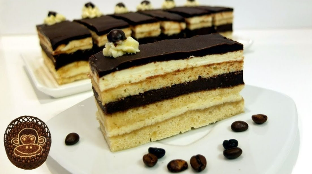 Tarta opera a capas que parece de pastelería