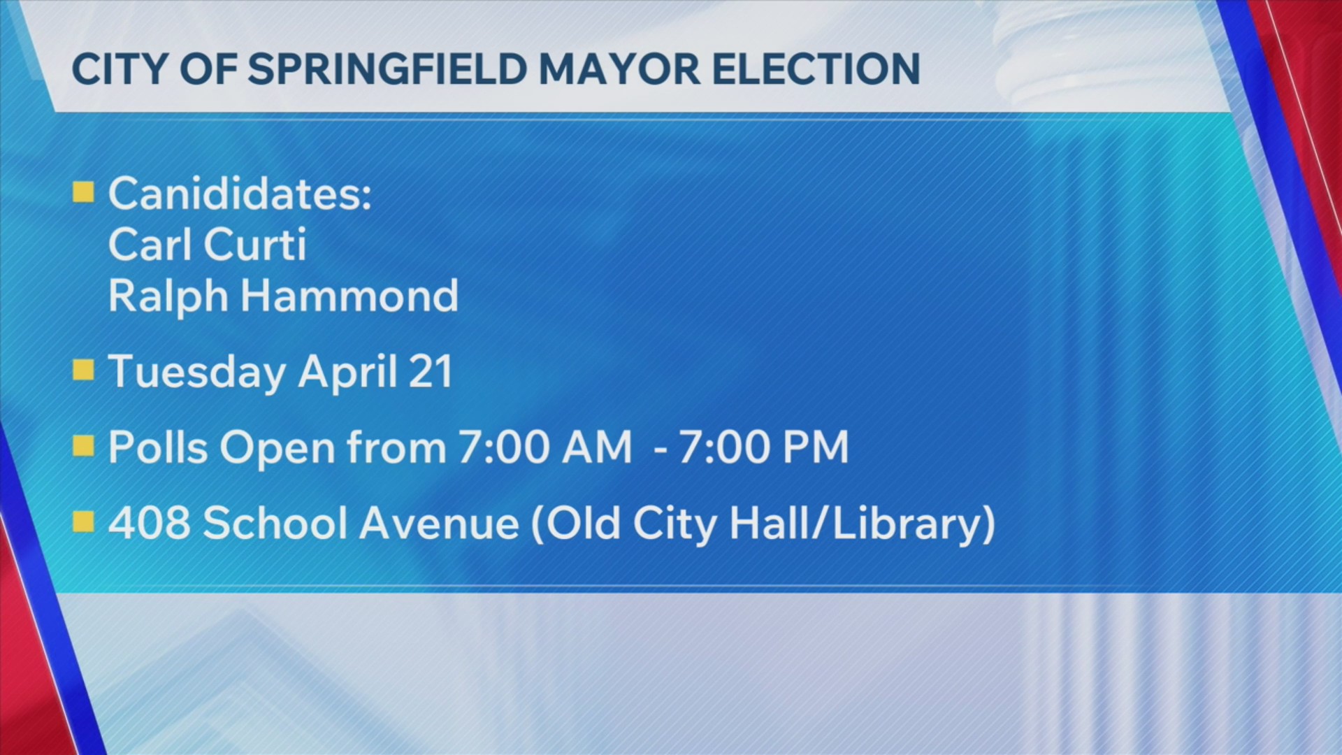 Springfield citizens to vote for mayor