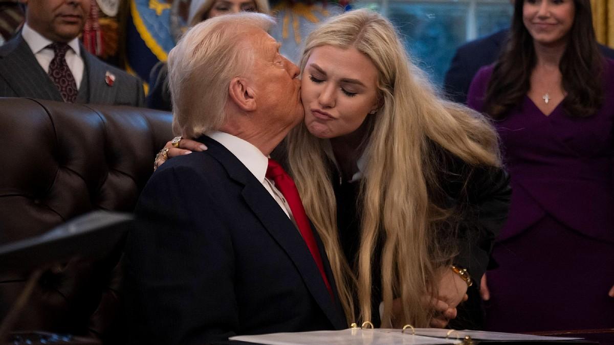 Donald Trump's onstage kiss with Erika Kirk sparks backlash: 'Creepy ...