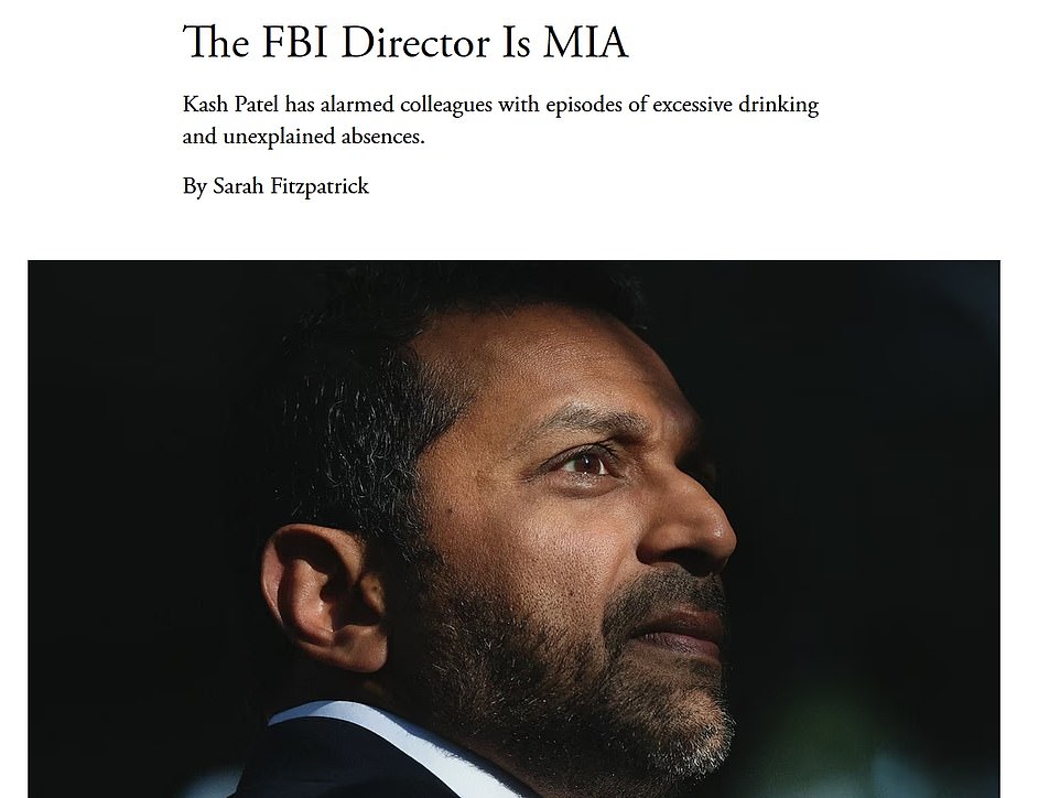 Kash Patel sues The Atlantic over 'false' claims he's a drunk