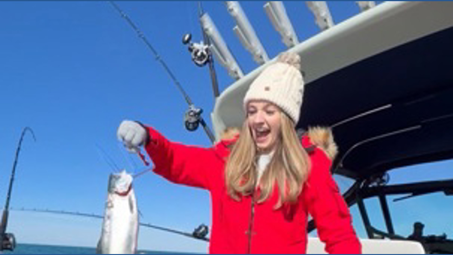 Gorgeous April day fishing on Lake Michigan