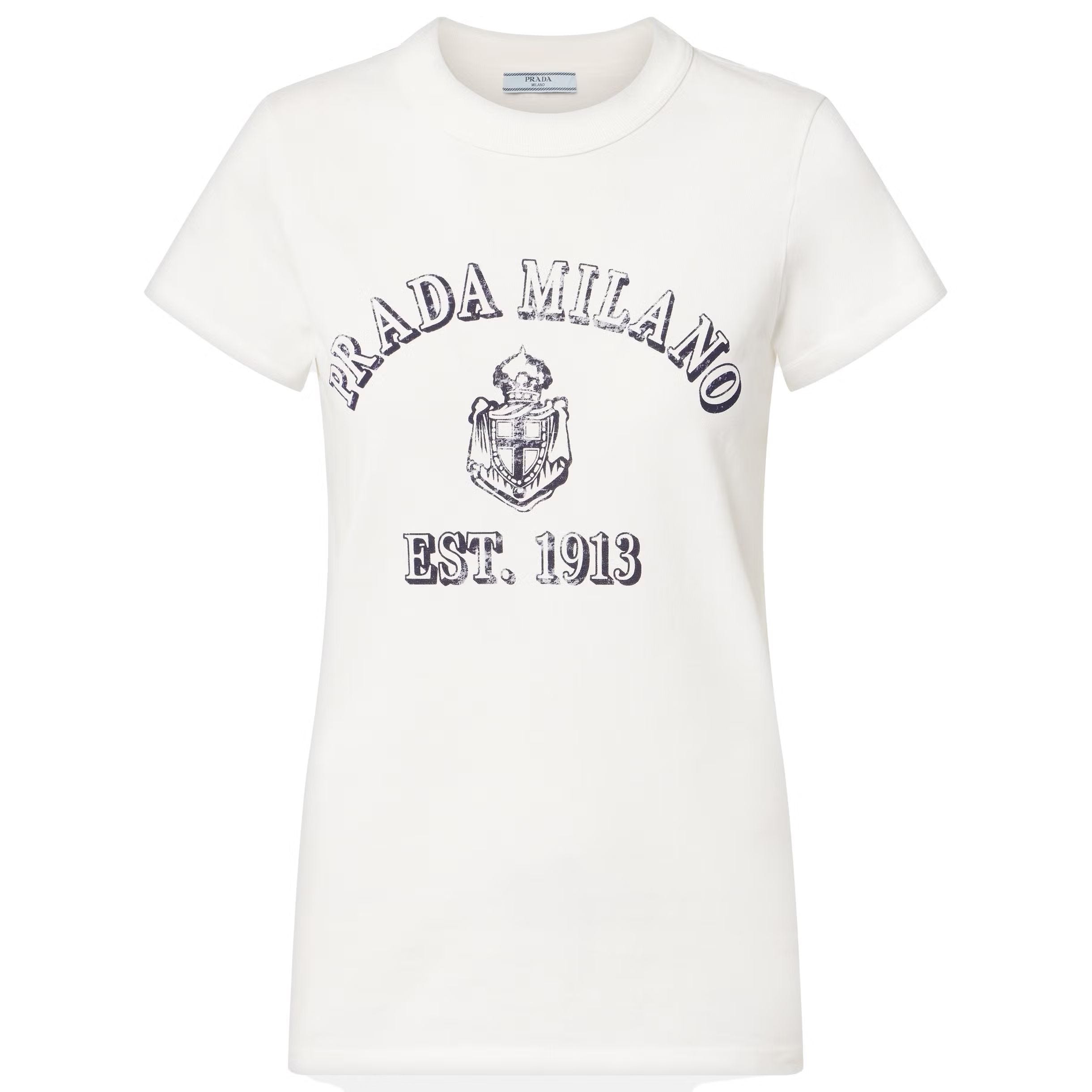 Prada Printed Cotton Jersey T-shirt