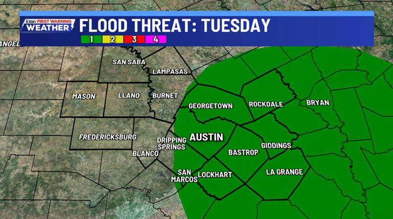 Localized flood risk with periods of heavy rain