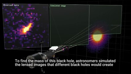 Large black hole discovered through gravitational lensing