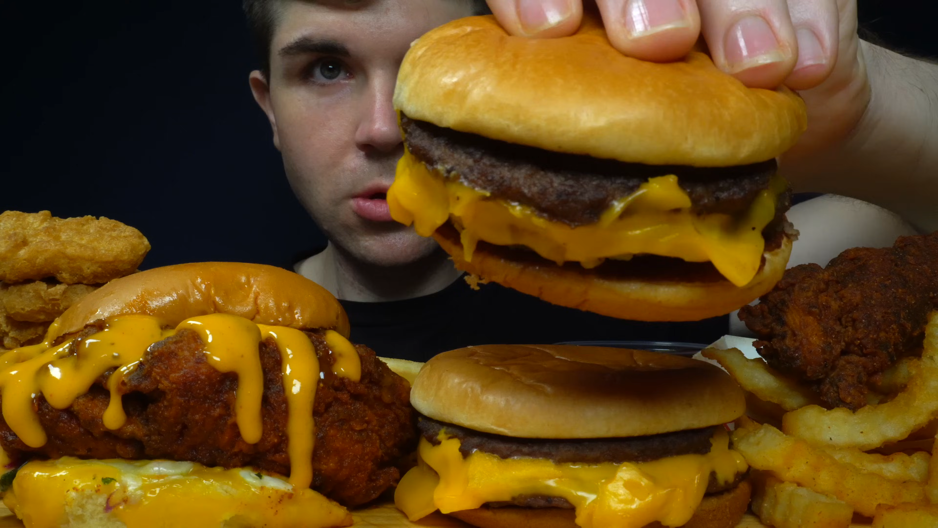 Man vs triple cheeseburger challenge